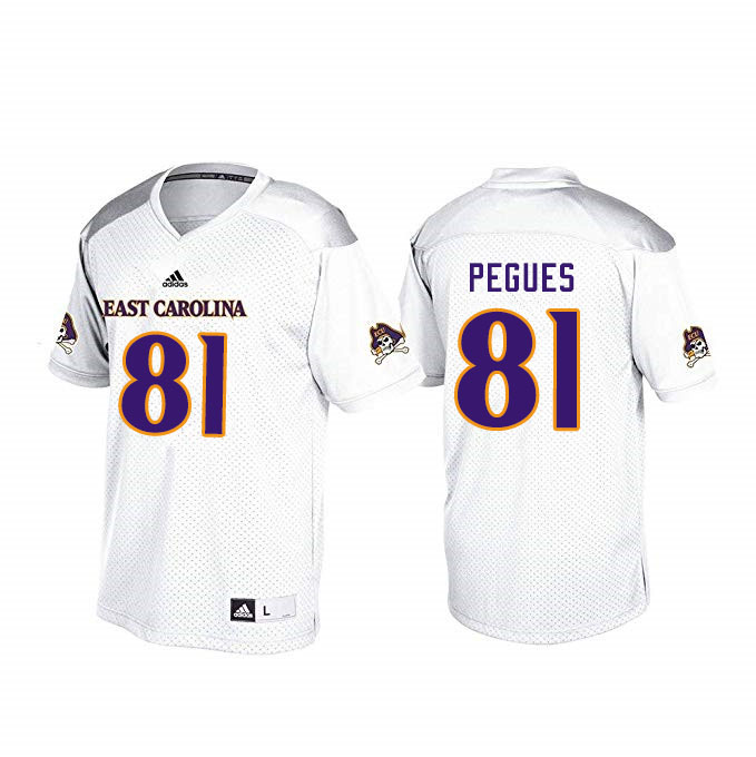 Men #81 Andre Pegues ECU Pirates College Football Jerseys Sale-White - Click Image to Close